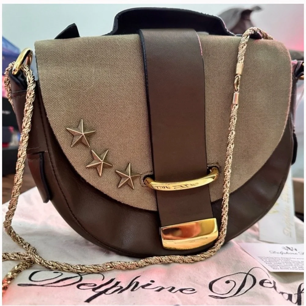 RARE Delphine Delafon Utilitarian Military crossbody Chain shoulder bag - Picture 4 of 11